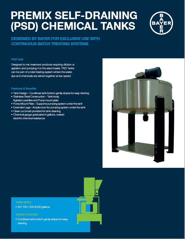 Premix self draining chemical tank