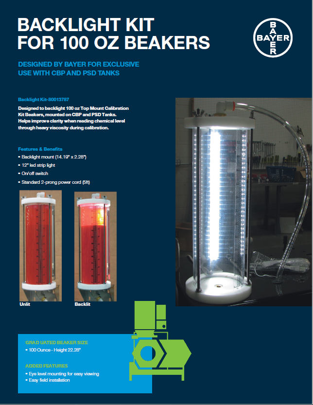 BACKLIGHT KIT 100 OZ BEAKERS